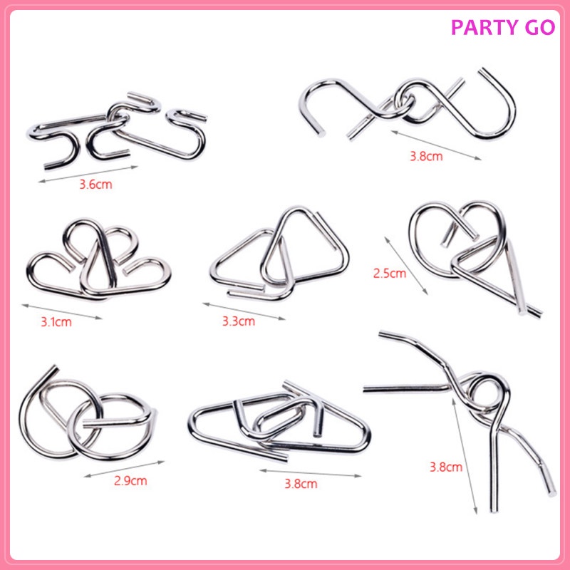 Set 8 Đồ Chơi Mở Khóa Bằng Kim Loại Giúp Giảm Căng Thẳng