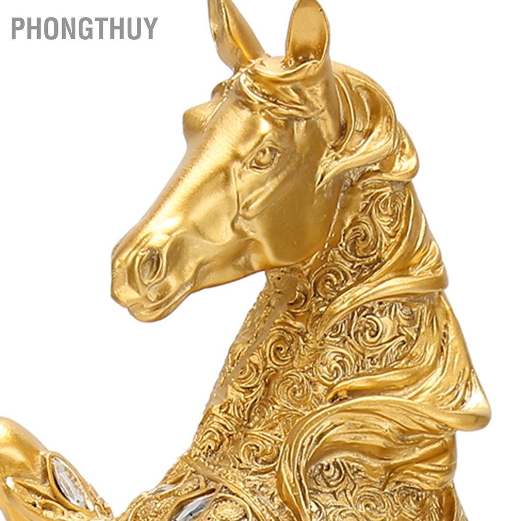 Tượng Ngựa Vàng Đính Đá để bàn May Mắn Phong Thủy Trang Trí Văn Phòng phòng khách