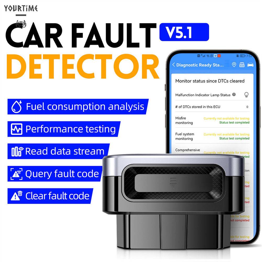 Đầu Đọc Mã Vạch Bluetooth 5.1 OBD2 Cho Xe Hơi IOS Android