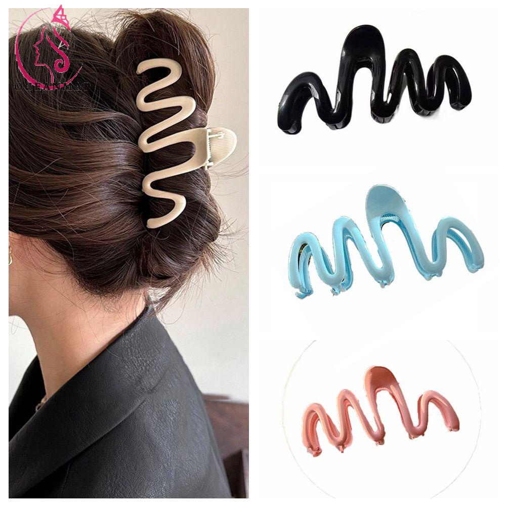 OCEANMAP Kẹp Tóc Càng Cua Bằng Resin Nhiều Màu Sắc Ngọt Ngào Phong Cách Hàn Quốc Cho Nữ