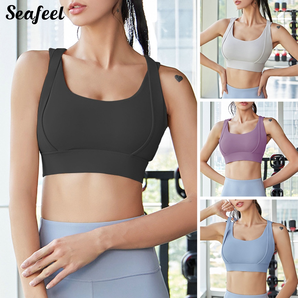 Áo Bra Thể Thao Cổ Vuông Chống Sốc Thoáng Khí Nhanh Khô Cho Nữ