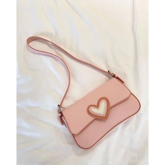 Goodlooking Túi Đeo Vai / Kẹp Nách Cỡ Nhỏ Thiết Kế Đặc Biệt Trái Tim Màu Hồng Ngọt Ngào Thời Trang Mới 2023 Cho Nữ