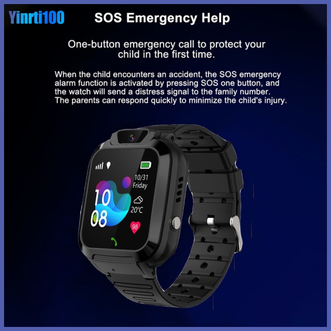 Đồng Hồ Thông Minh Yinrti Q16s Cảm Ứng Sos Chống Thấm Nước Dành Cho Bé Trai Và Bé Gái