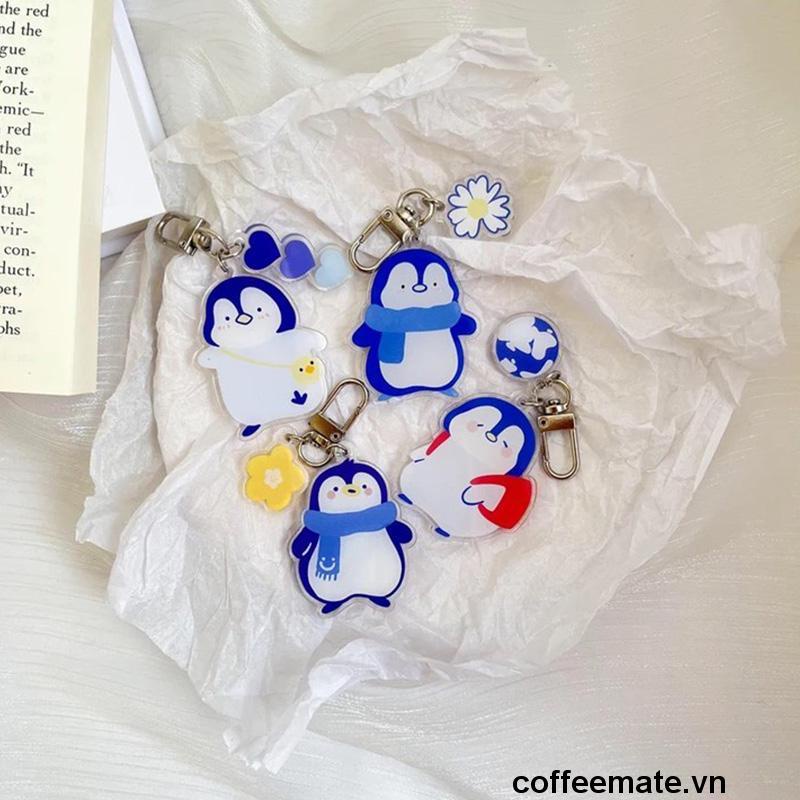 ⚡Móc Khóa Hình Chim Cánh Cụt Bằng Acrylic Trong Suốt Hai Mặt Dễ Thương
