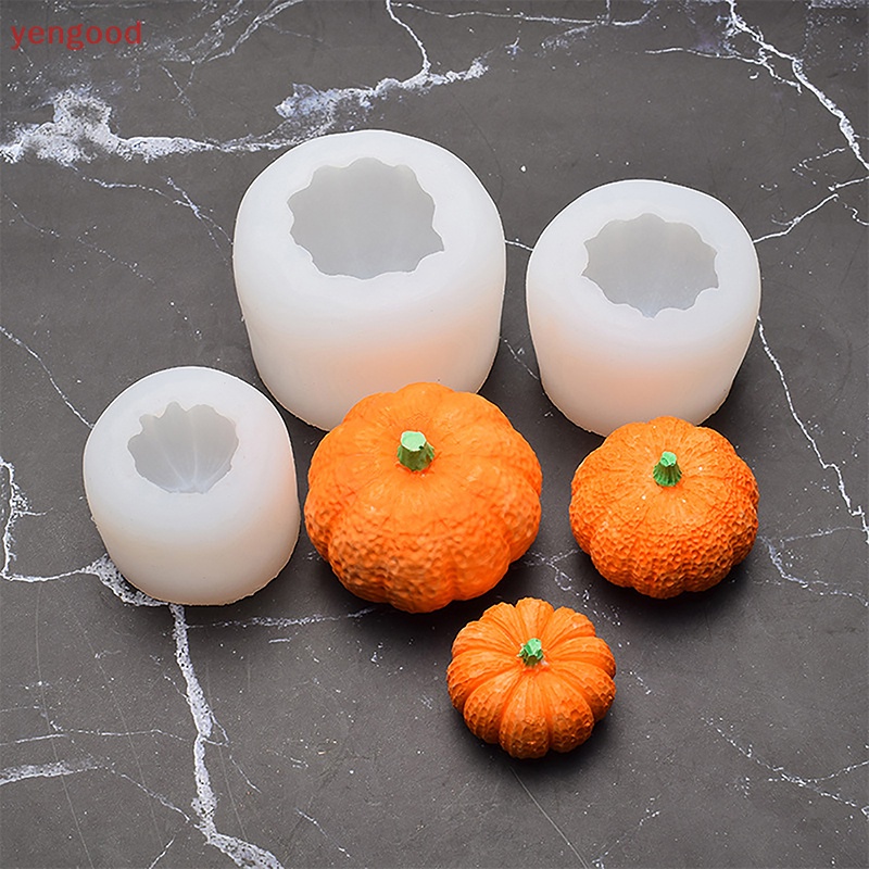 1 Khuôn Làm Bánh Chất Liệu Silicone Hình Bí Ngô 3D Phong Cách Halloween
