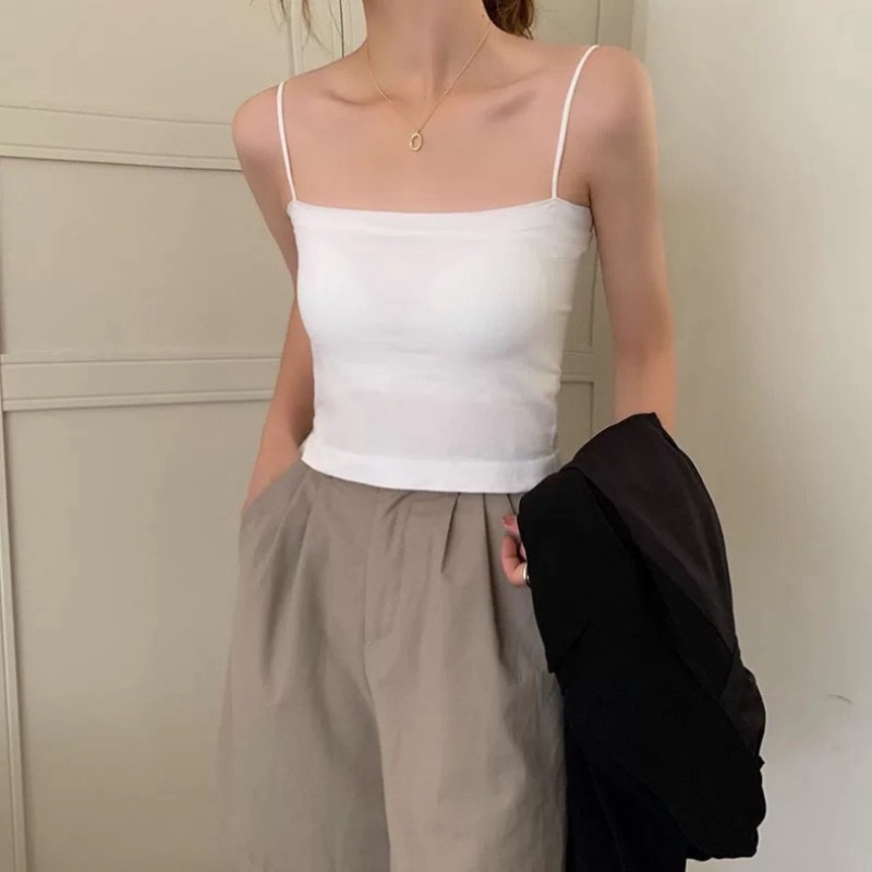 Áo Ngực Cotton Siêu Co Giãn Có Đệm Ngực - Women's Strap Tops With Chest Pads Cotton