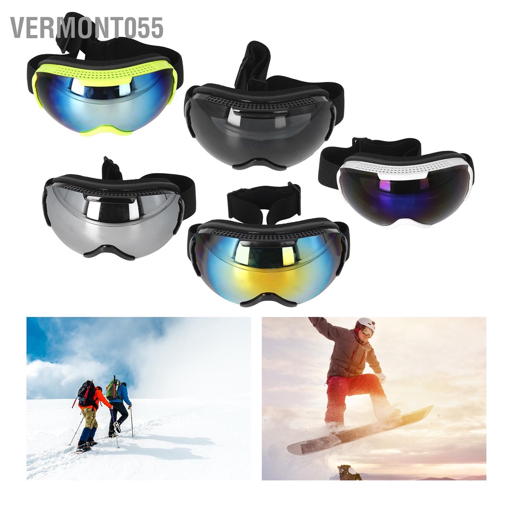 Vermont055 Kính trượt tuyết Ống kính tráng PE Chống sương mù Hai lớp Phụ kiện không khung có thể điều chỉnh cho