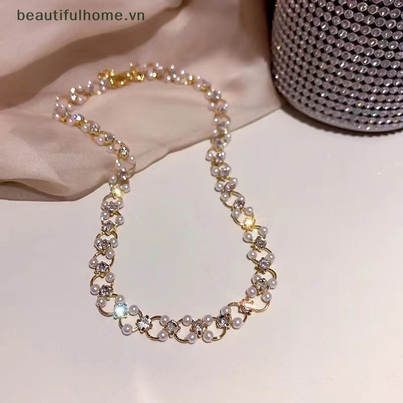 Vòng Cổ Choker Ngọc Trai Lấp Lánh Thời Trang Hàn Quốc Thanh Lịch Dành Cho Nữ