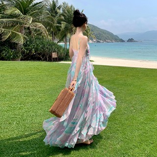 Đầm Hai Dây Màu Gradient Thời Trang Mùa Hè