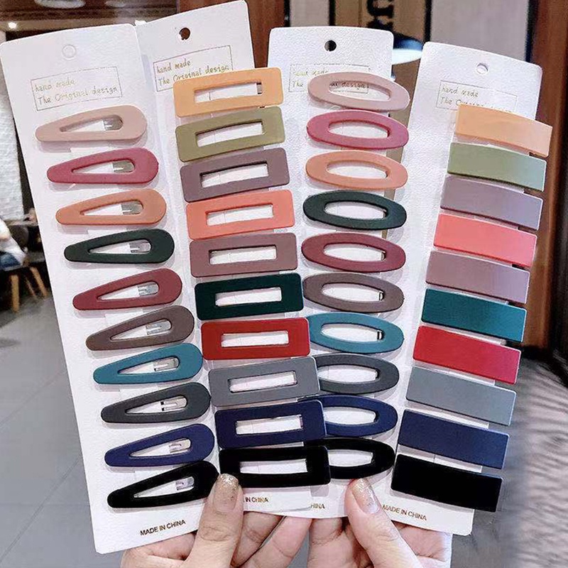 Ygt Set 10 Kẹp Tóc Nữ Màu Trơn Họa Tiết Hình Học Thời Trang