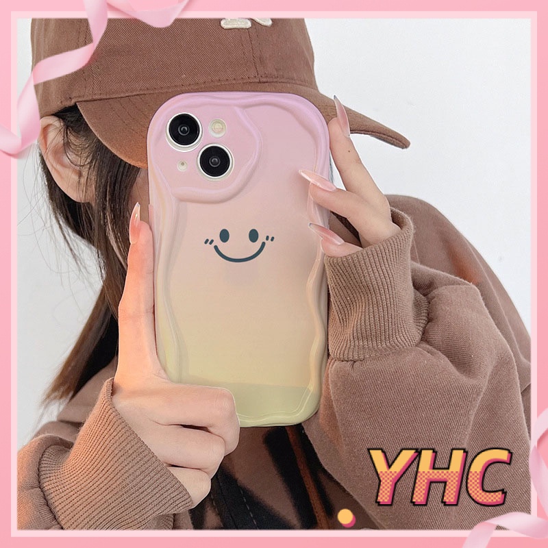 Ốp Lưng iPhone Màu hồng thay đổi khuôn mặt tươi cười 3D cuộn sóng viền Silicone camera bảo vệ Cho Iphone 6 / 6S / 6splus / se / 7 / 7plus / 8 / 8plus / X / xs / xsmax / 11 / 12 / 13 / 14 / Plus / pro / pro max-226