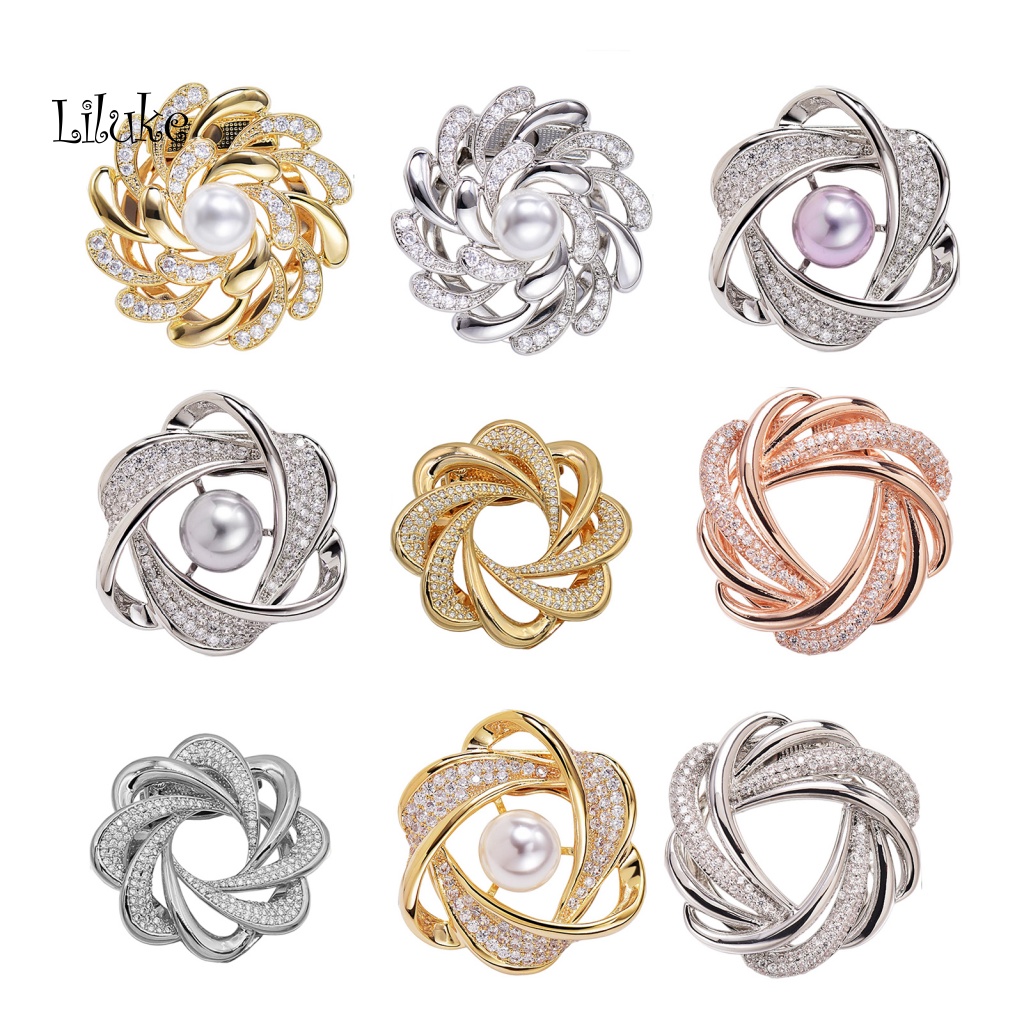 Trâm Cài Áo Hình Bông Hoa Đính Đá Thời Trang Dành Cho Nữ