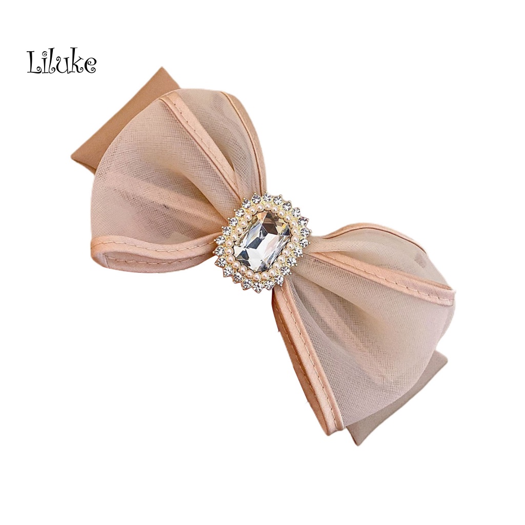 Kẹp Tóc Trang Trí Nơ Đính Đá Nhân Tạo Thời Trang Hàn Quốc