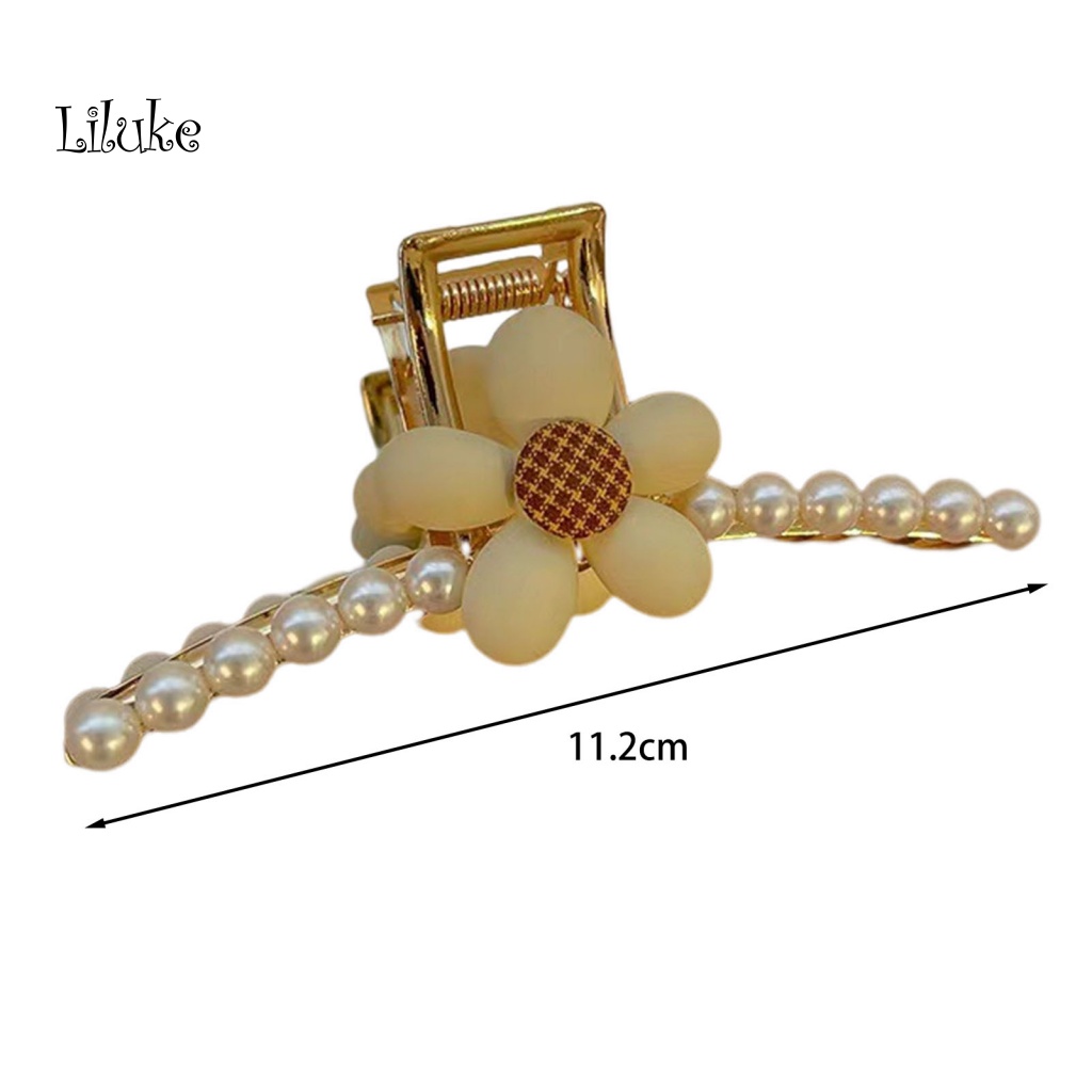 Kẹp Tóc Càng Cua Đính Hoa Và Ngọc Trai Giả Dập Lỗ Thời Trang Cho Nữ