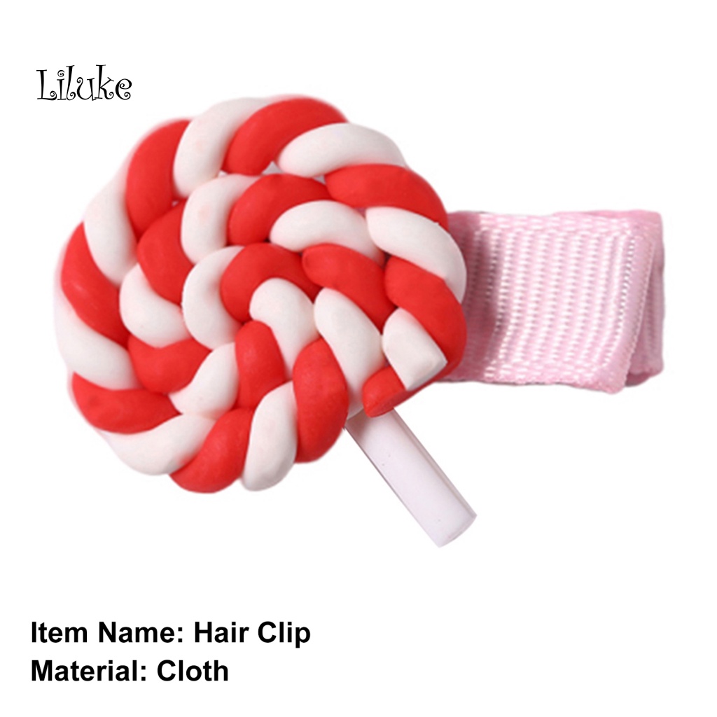Kẹp Tóc Màu Trơn Trang Trí Hình Kẹo Mút Và Đám Mây Dễ Thương Cho Nữ