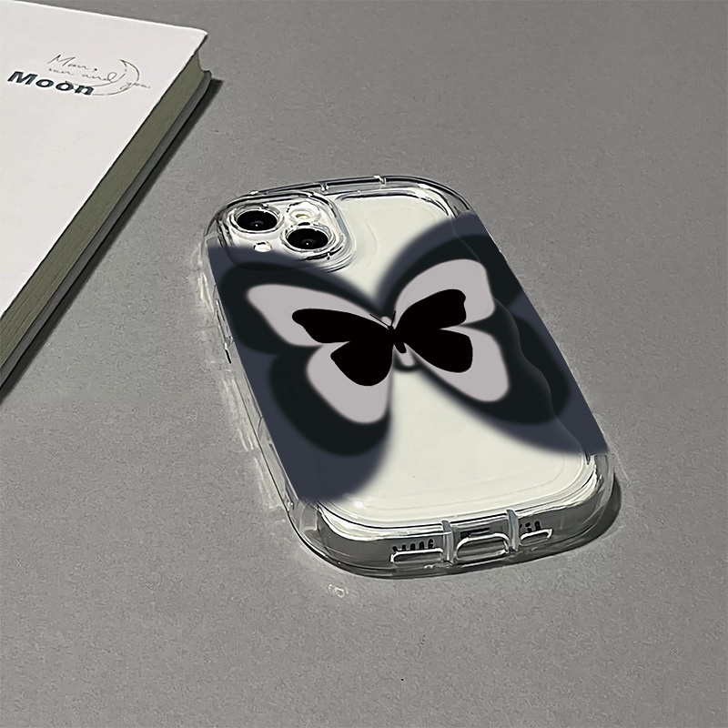 Ốp Điện Thoại Silicone Trong Suốt Chống Sốc In Hình Bướm Cho IPhone 14 13 12 11 Pro Max 7 + 8 Plus XS X XR