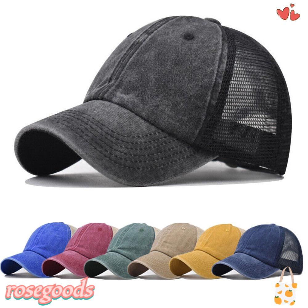 Mũ Lưỡi Trai Phối Lưới Thoáng Khí Họa Tiết Hoa Hồng Thời Trang