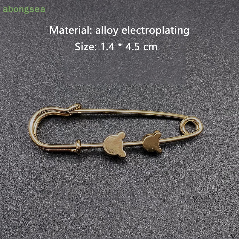 Trâm Cài Áo Hình Lục Giác / Ngôi Sao / Gấu Màu Vàng Bằng Hợp Kim Cố Định Chống Ánh Sáng Phong Cách Vintage Bongsea