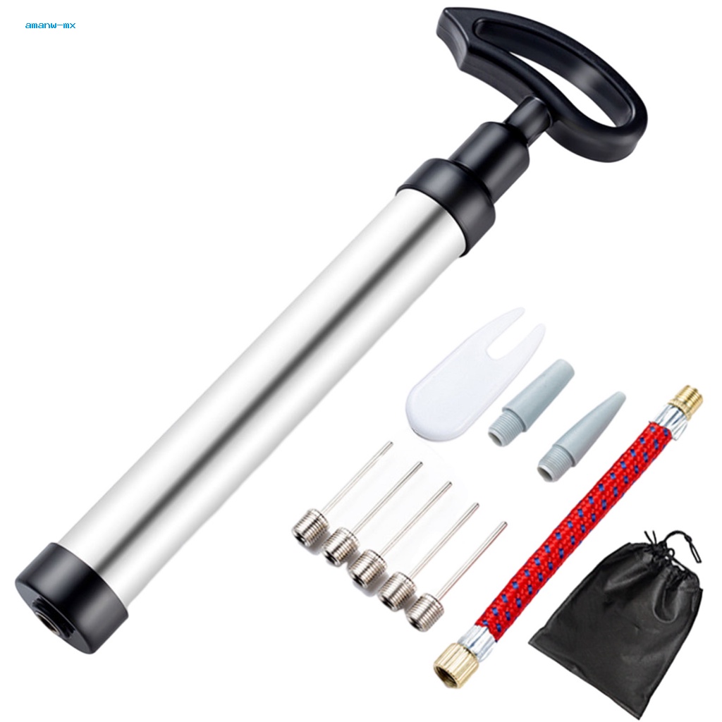 Bộ Dụng Cụ Bơm Bóng Rổ Bằng Hợp Kim Nhôm Kèm Ống Bơm Và Ống Nối Dài Tiện Dụng