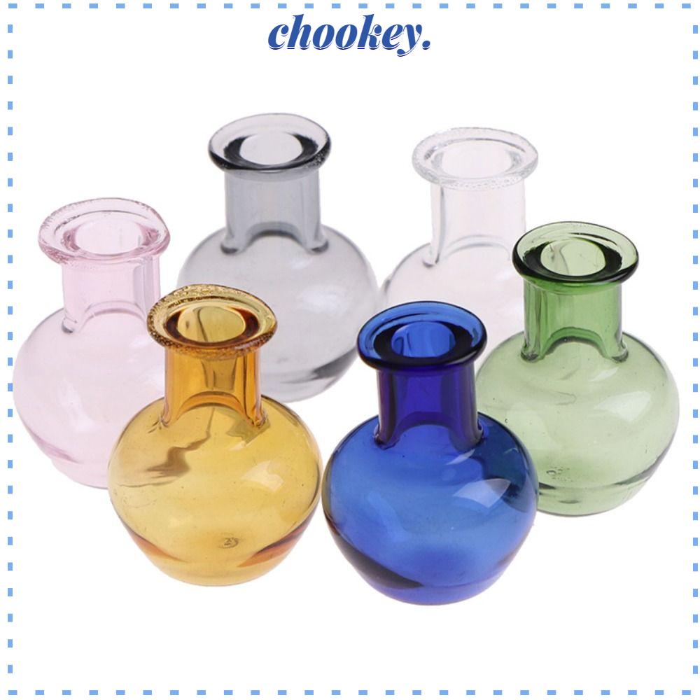 CHOOKEY Bộ 2 Bình Hoa Thủy Tinh Mini 2.5cm Tự Làm Tỉ Lệ 1: 12 Trang Trí Nhà Búp