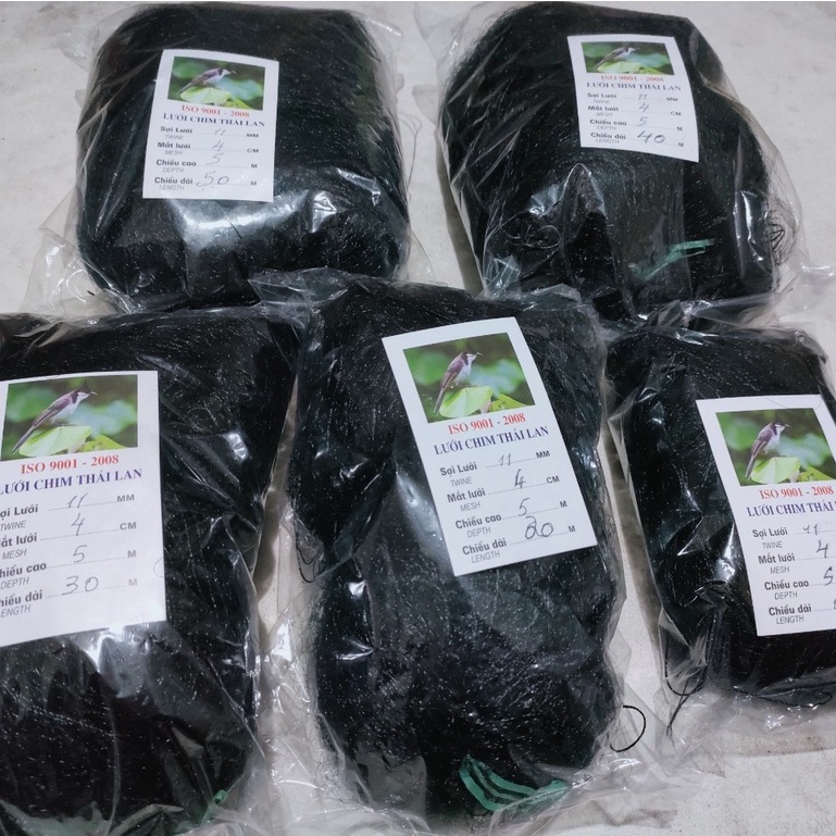 Lưới Bẫy Chim Chào Mào, Họa Mi, Sẻ mắt 4cm Cao 5m , Độ Dài Từ 10m-50ưới 	Chim Thái Lm,	 L	an