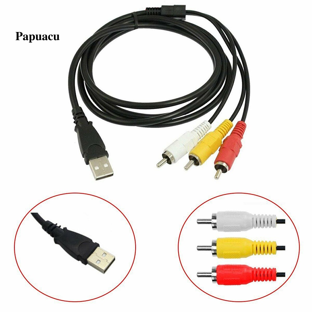 Dây Cáp Âm Thanh Chuyển Đổi 3 RCA Male Sang USB Female Aux