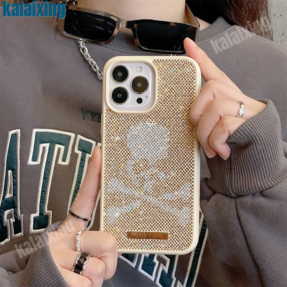 Ốp Điện Thoại Hình Đầu Lâu Đính Đá Lấp Lánh Sang Trọng Cho iPhone 14 Pro Max 14 Plus 12 13 Pro 11 Max