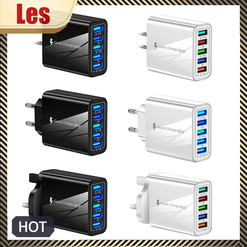 Bộ SạC ĐiệN ThoạI 5 CổNg USB TiệN DụNg Đi Du LịCh