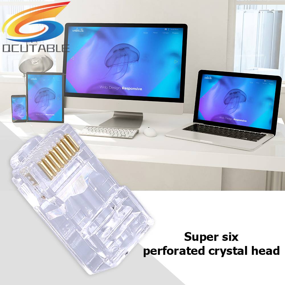 Set 100 Đầu Nối Mạng 8P8C UTP RJ45 Cat6