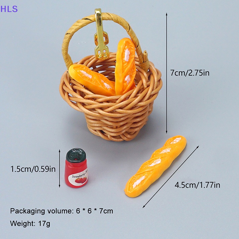 1 Set Mô Hình Rổ Bánh Mì Tỉ Lệ 1: 12 Trang Trí Nhà Búp Bê