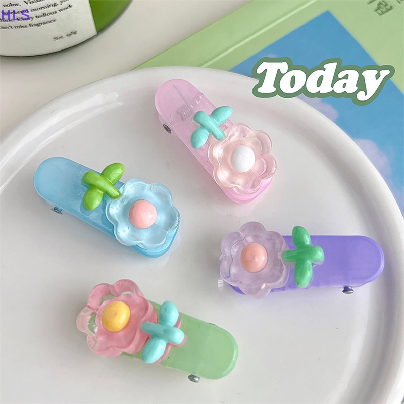 Kẹp Tóc Trang Điểm Hình Cây Kem / Trái Tim Màu Hồng Dễ Thương Sáng Tạo Dành Cho Bạn Gái