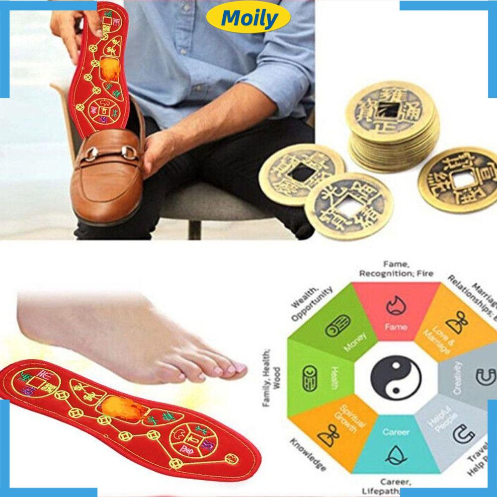 MOILYVN Set 2 Cặp Đế Lót Giày Thêu Họa Tiết Thoáng Khí Cho Nữ