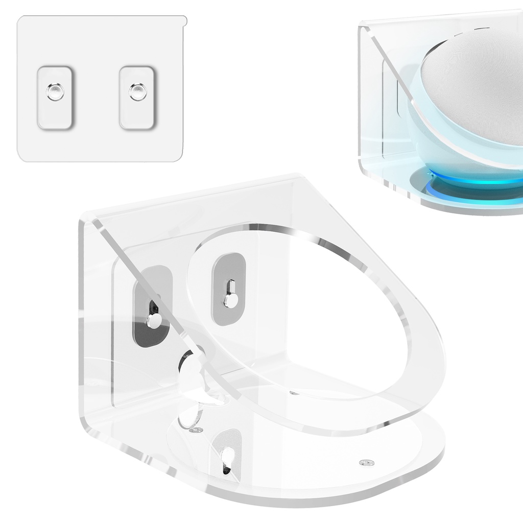 Geekria Loa Thông Minh Thế Hệ Thứ 4, 5 Gắn Tường Bằng acrylic Có Đèn led Và Đồng Hồ alexa, all-new 2022 echo dot Thế Hệ Thứ 5