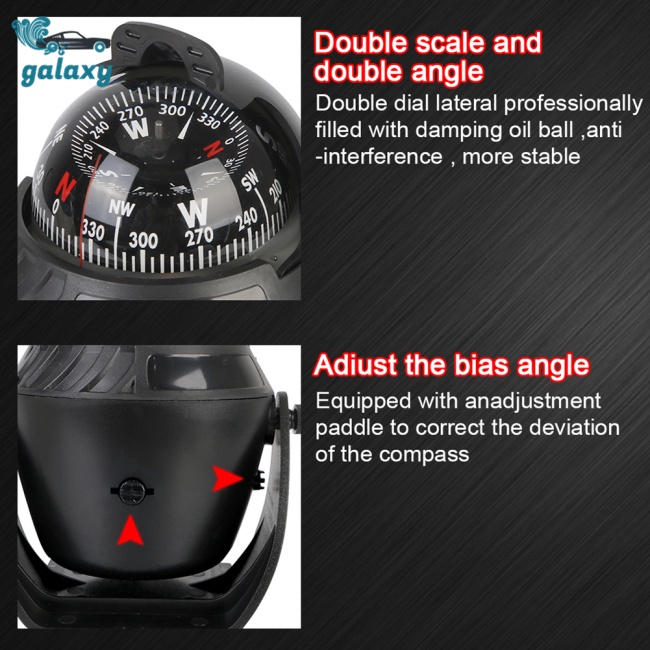 Galaxy La Bàn Định Vị Điện Tử Từ Tính Có Thể Điều Chỉnh Cho Tàu Thuyền / Xe Hơi