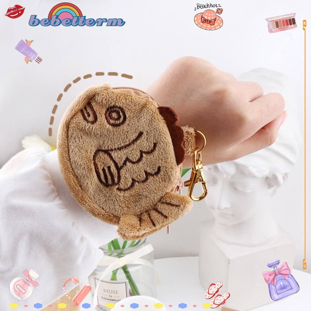 BEBETTERM Ví Đựng Tai Nghe / Dây Cáp Hình Cá Nhồi Bông Có Khóa Kéo Cho Nữ