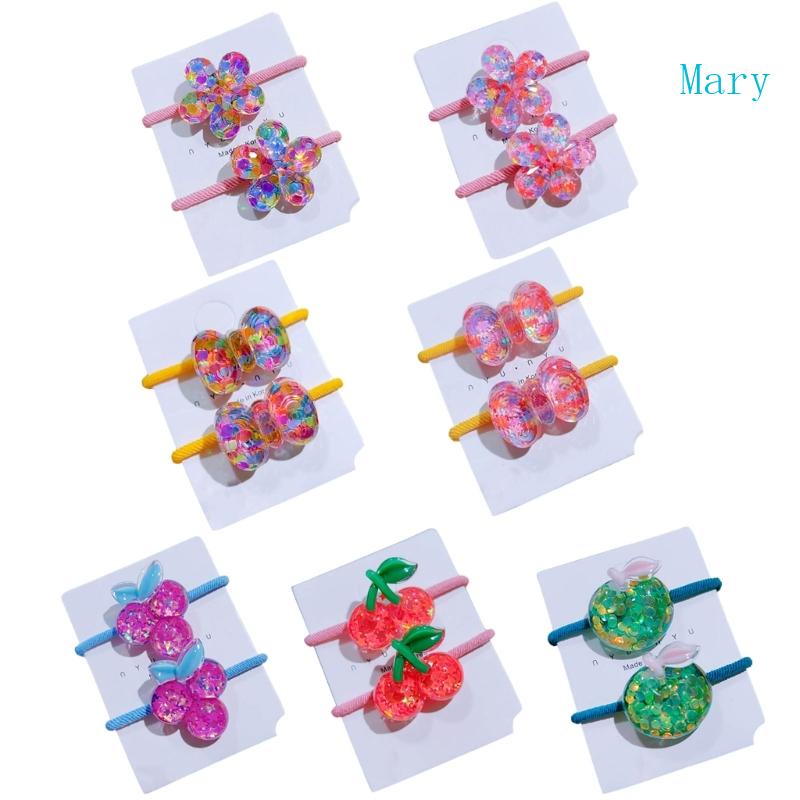 Dây Cột Tóc Đính Kim Sa Ngọt Ngào Có Giá Đỡ Cho Bé Gái