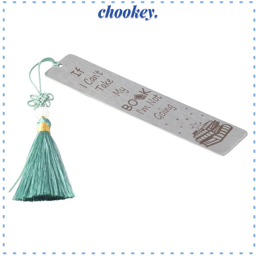 CHOOKEY Bookmarks Thép Không Gỉ Đính Tua Rua Chất Lượng Cao