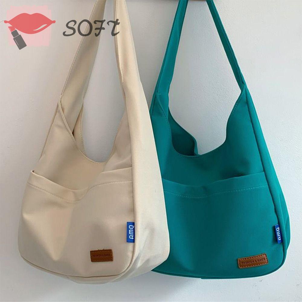 SOFTNESS Túi Xách Canvas Cỡ Lớn Thời Trang Cho Nữ Sinh