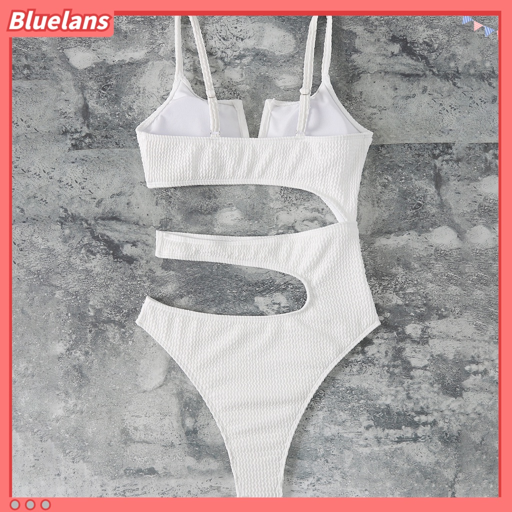 [BLS] Bộ Đồ Bơi Một Mảnh Dây Đeo Có Đệm Ngực Màu Trơn Mùa Hè Có Thể Điều Chỉnh Cho Nữ
