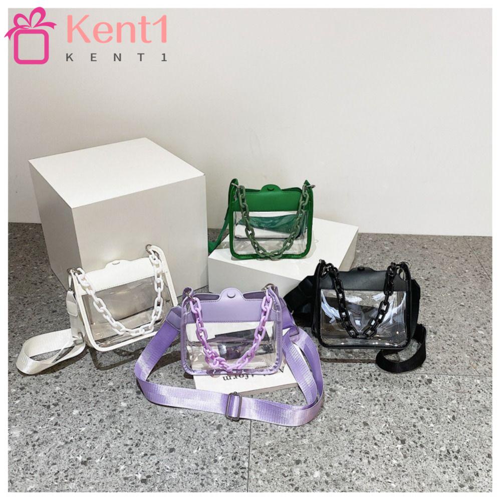 KENT1 Túi Đeo Chéo Bằng PVC Trong Suốt Thời Trang Cho Nữ
