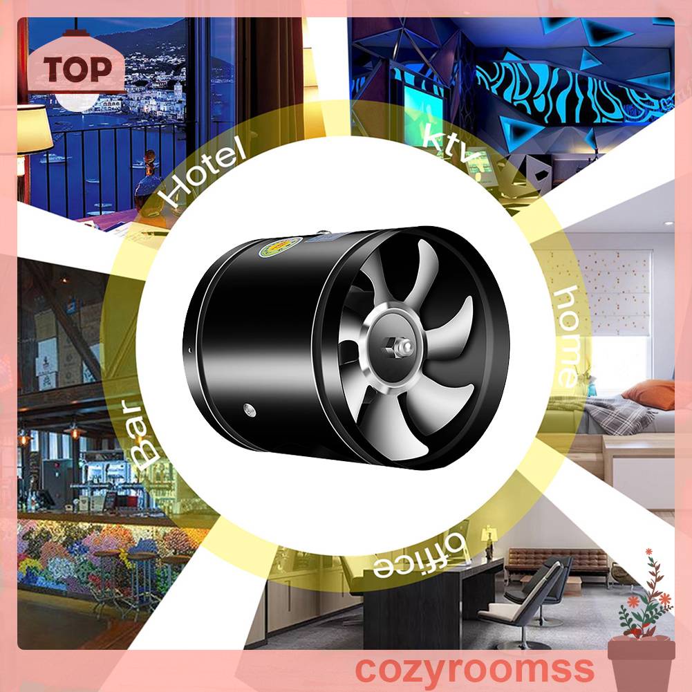 Quạt Thông Gió 2800RPM 4 6 8 Inch Bằng Kim Loại Gắn Tường Nhà Tắm / Toilet