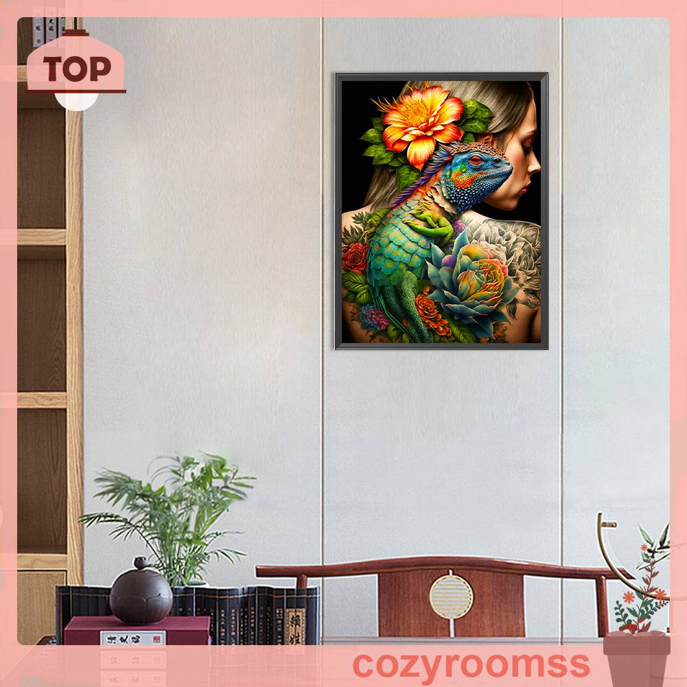 Tranh Đính Đá Kim Cương Toàn Bộ 5D DIY Hình Vẽ Cô Gái Trang Trí Nhà Cửa