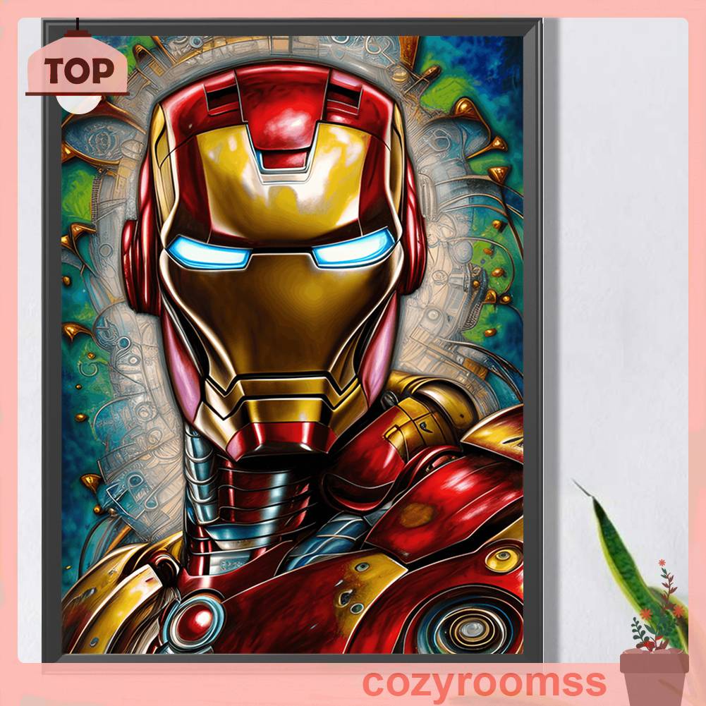 Tranh Đính Đá Kim Cương Toàn Bộ 5D DIY Hình Vẽ Người Sắt