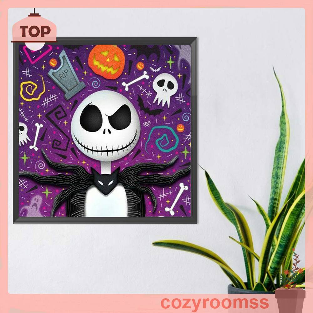 Tranh Đính Đá Kim Cương Toàn Bộ 5D DIY Hình Đầu Lâu