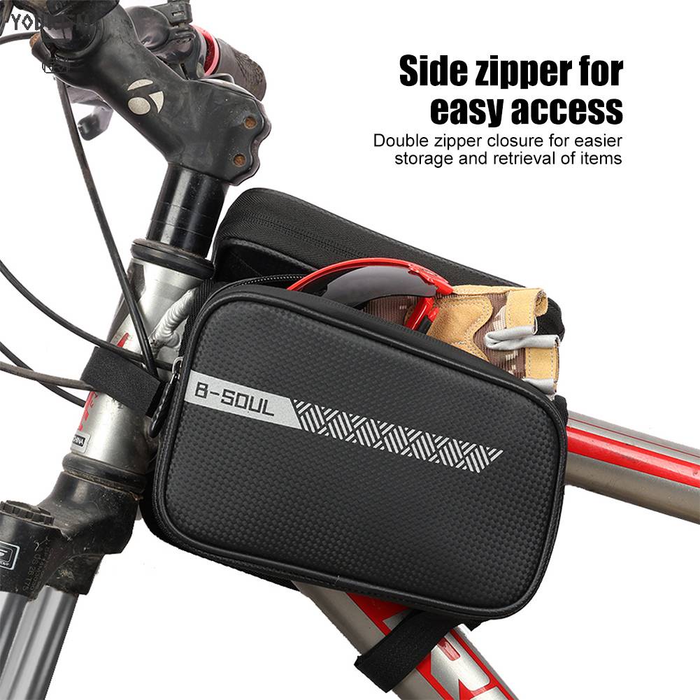 B-soul Túi Đựng Điện Thoại Họa Tiết Phản Quang Dung Tích 1.5L Cho Xe Đạp Ốp