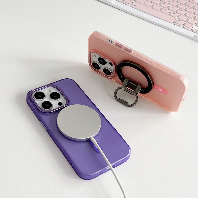Ốp Điện Thoại Silicon Trong Suốt Mặt Nhám Từ Tính Chống Trượt Chống Sốc Cho iPhone 14 13 12 11 Pro Max 14 Plus