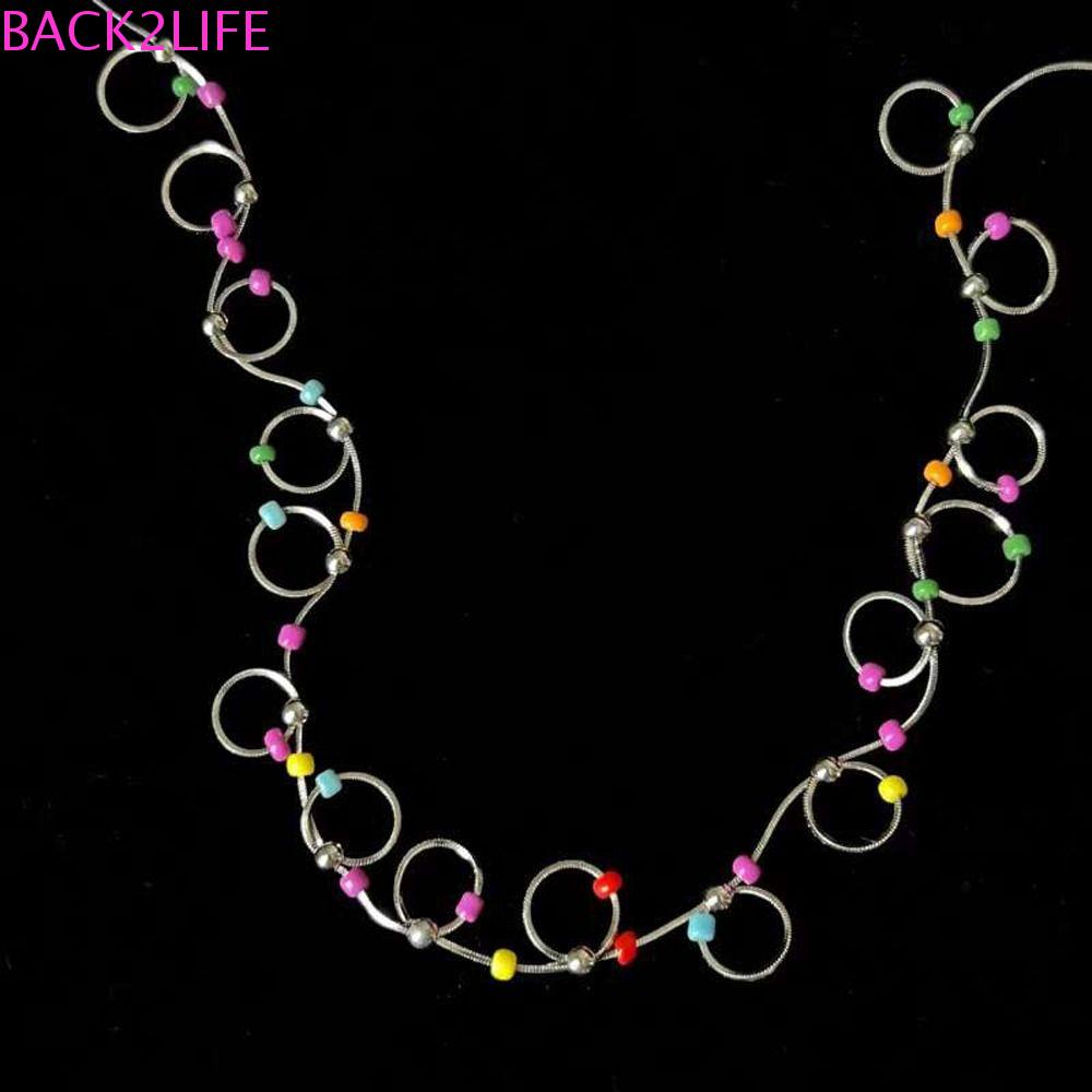 BACK2LIFE Vòng Cổ Choker Bằng Thép Titan Đính Hạt Nhiều Màu Đơn Giản Phong Cách Bohemian Thời Trang Cho Nữ Y2K