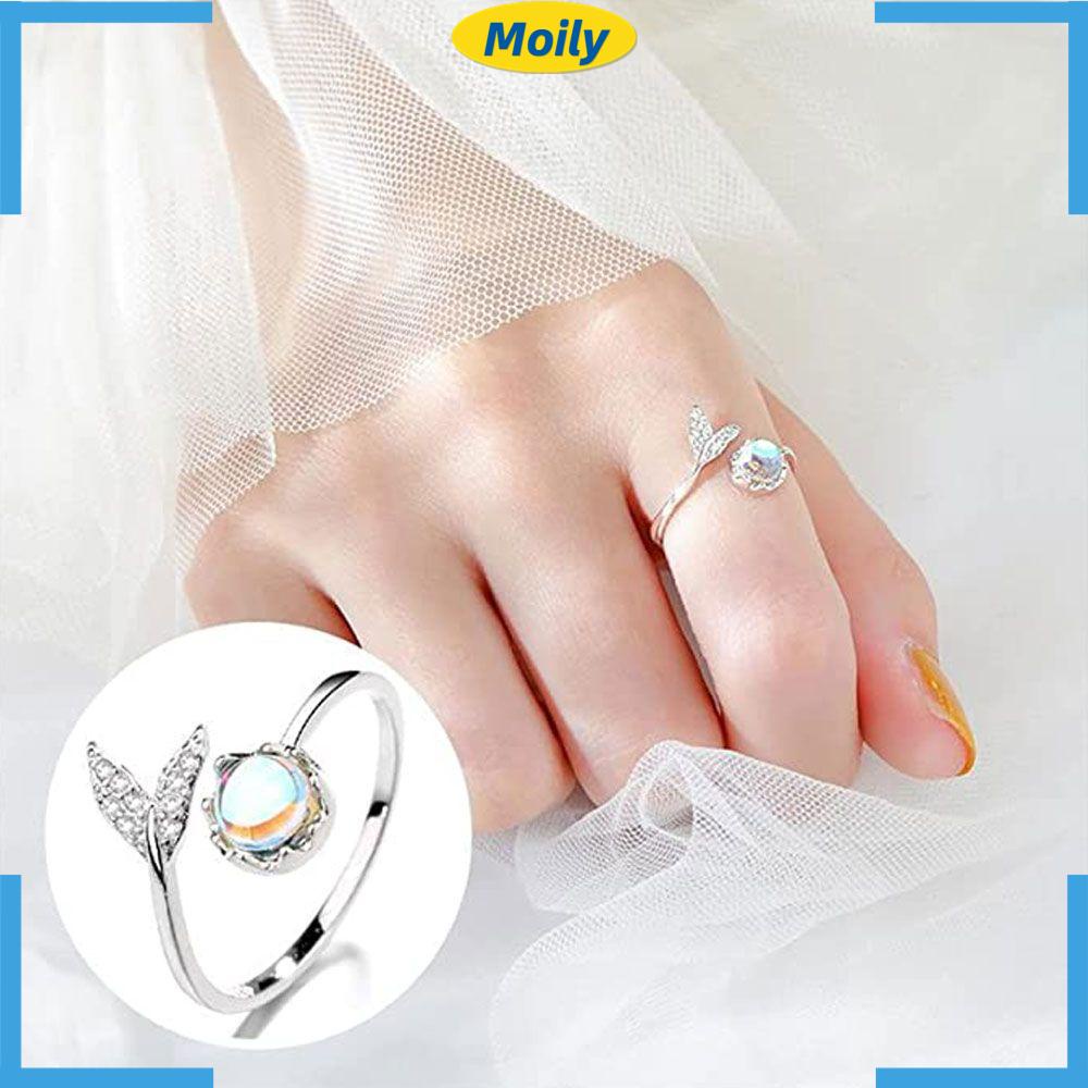 MOILYVN Nhẫn Hở Xốp Hình Cá Thời Trang