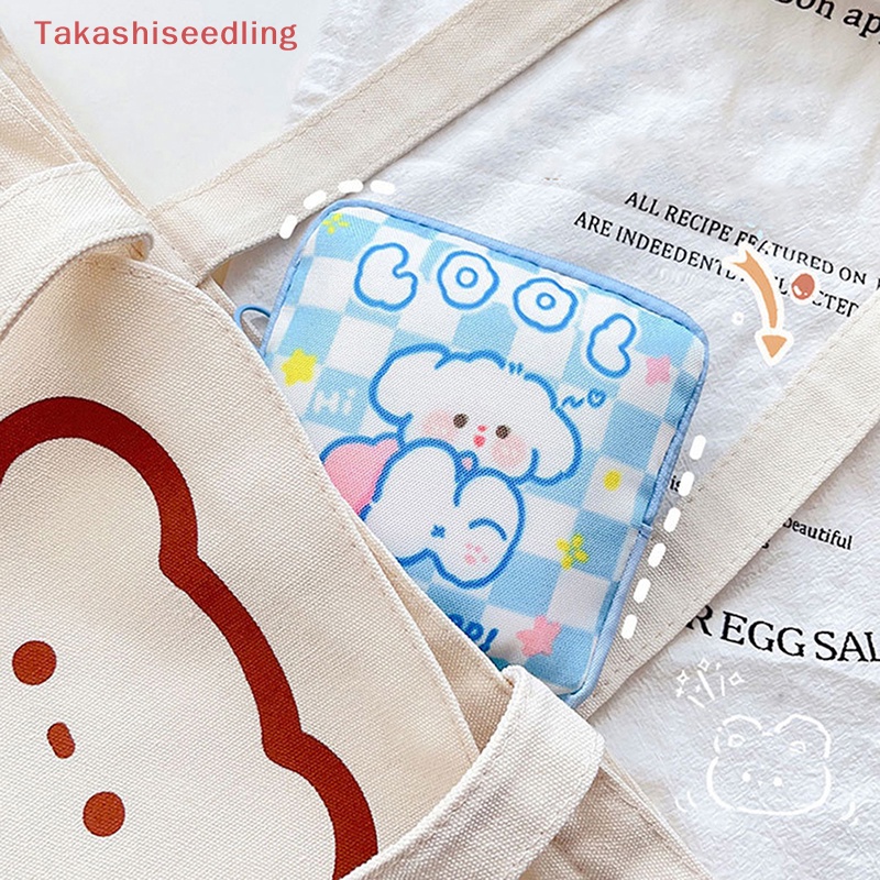 (Takashiseedling) Túi Đựng Khăn Giấy Vệ Sinh / Đồ Trang Điểm Mini Họa Tiết Hoạt Hình Dành Cho Nữ Mang Đi Du