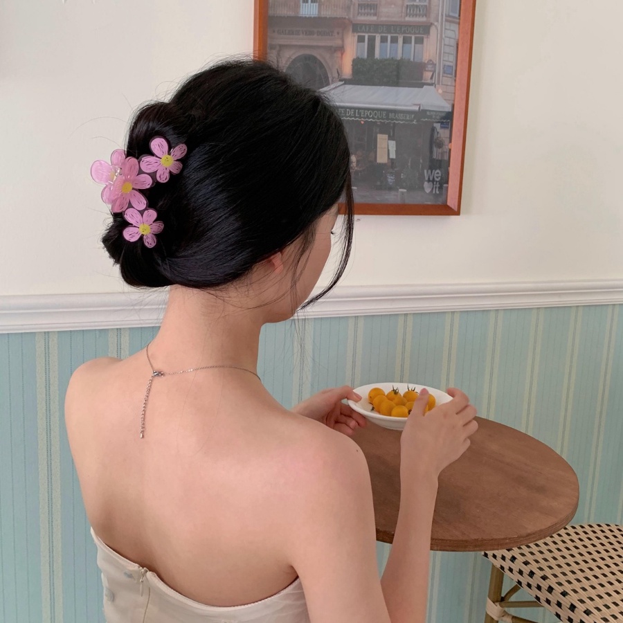 Kẹp Tóc Hình Hoa Bằng Acrylic Dễ Thương Phong Cách Hàn Quốc Cho Nữ